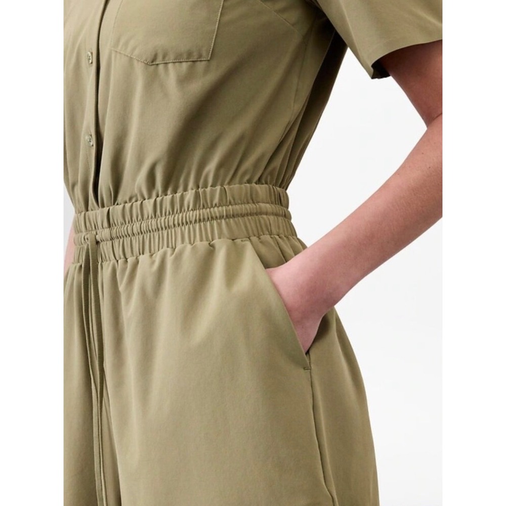 Athleta Avenue Romper Womens Large Olive Branch New NWT - Picture 4 of 8